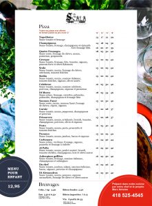 Menu à emporter Octobre 2021